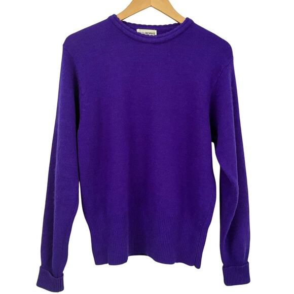 YARNWORKS Purple Angora Lambswool Blend Sweater Women’s Medium - Picture 1 of 8
